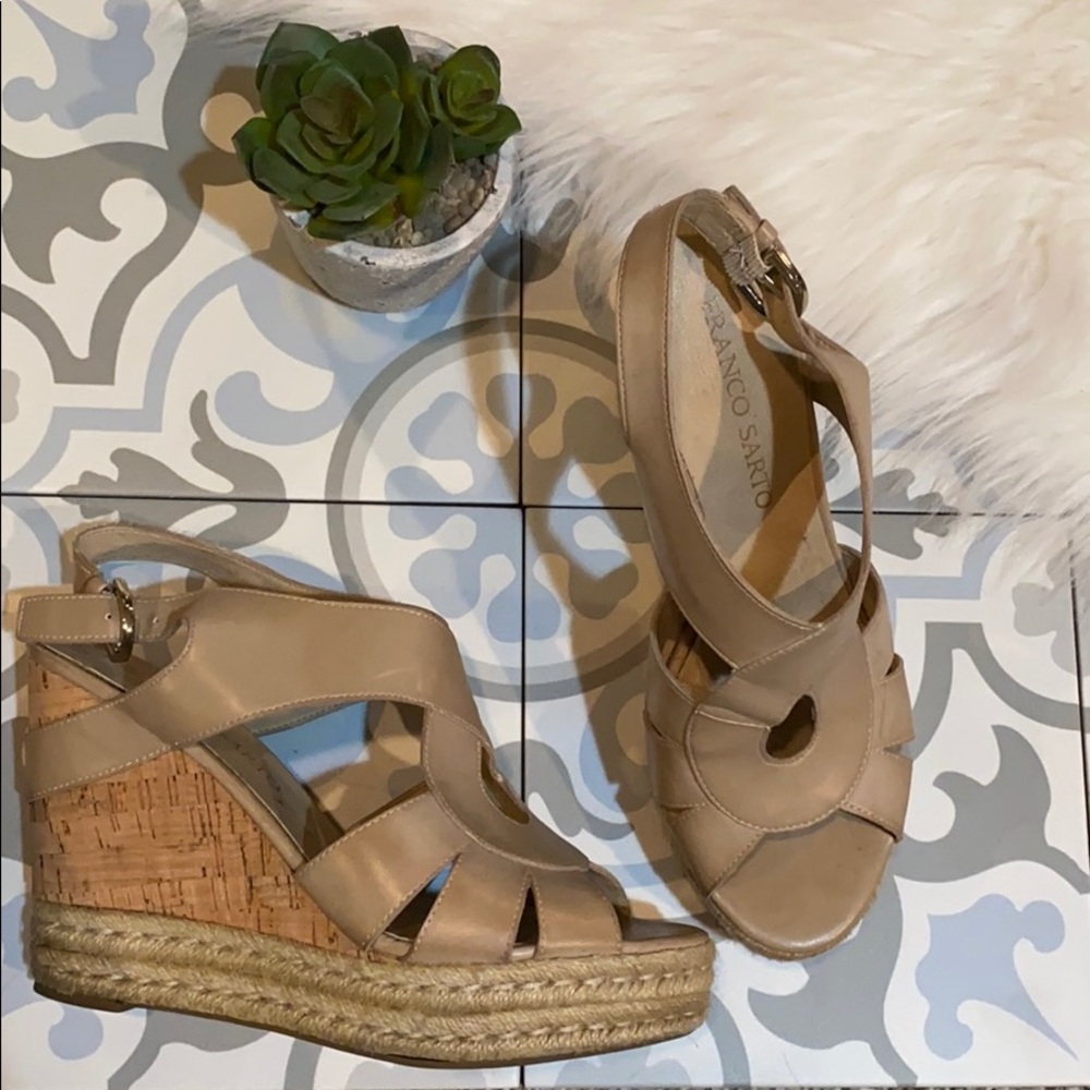 Franco Sarto nude wedges